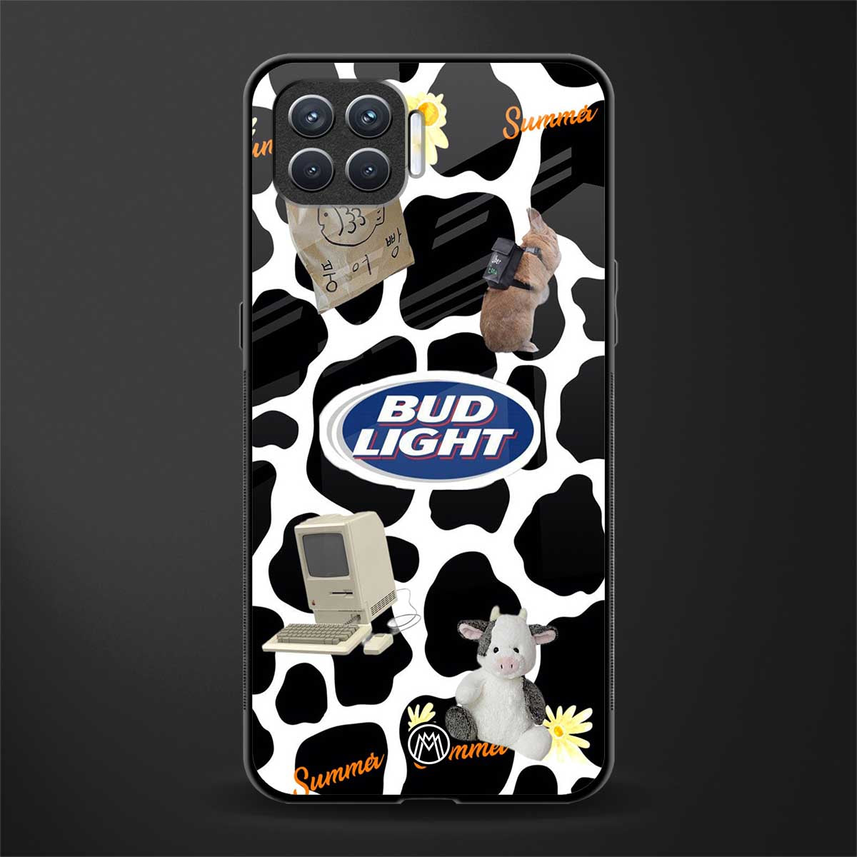 moo moo summer vibes glass case for oppo f17 image