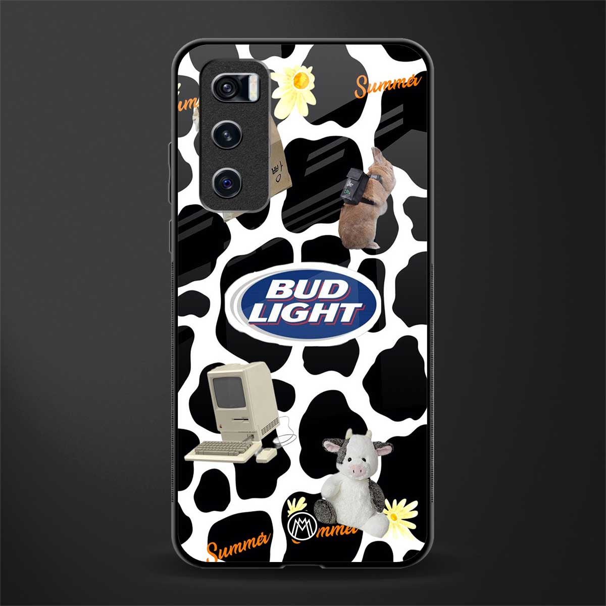 moo moo summer vibes glass case for vivo v20 se image