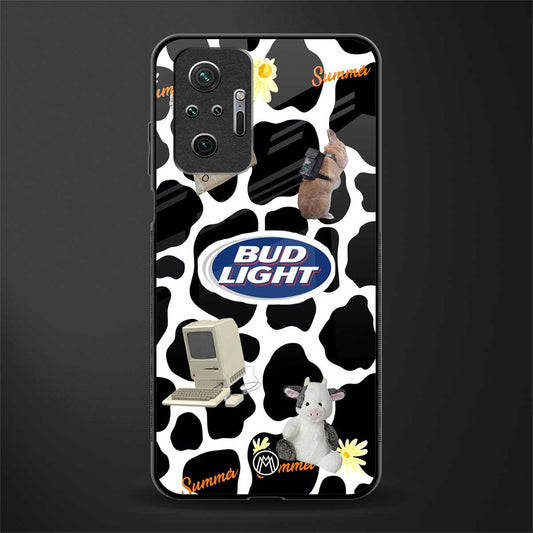 moo moo summer vibes glass case for redmi note 10 pro image