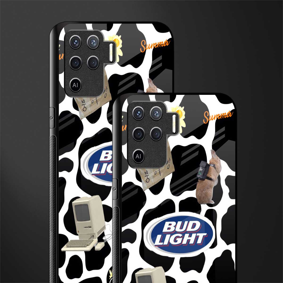 moo moo summer vibes glass case for oppo f19 pro image-2