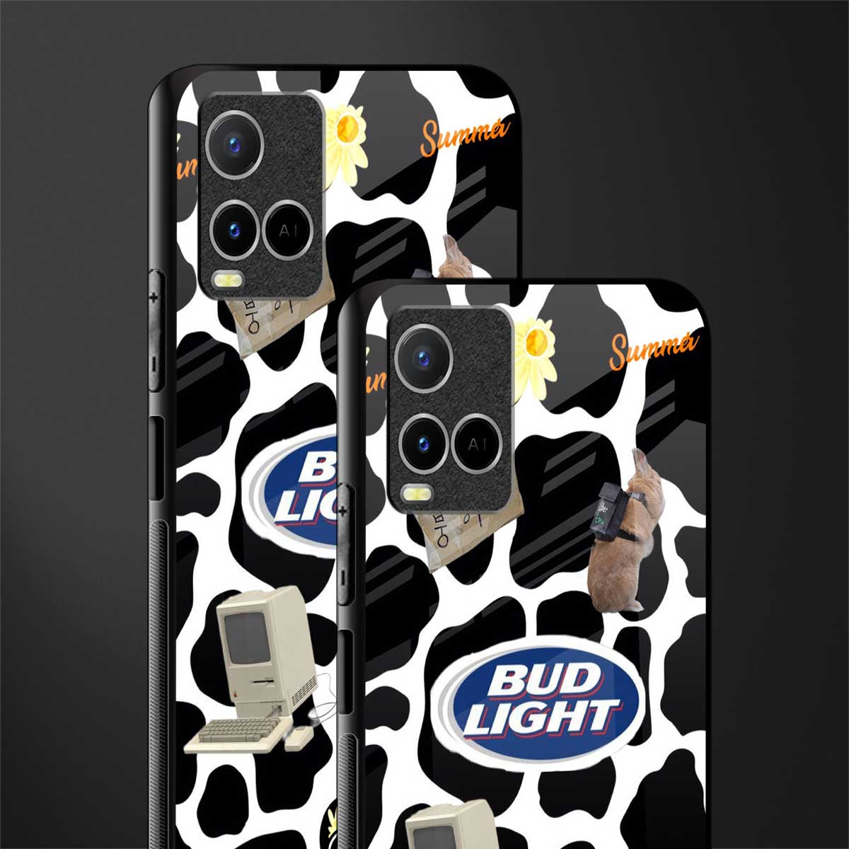 moo moo summer vibes glass case for vivo y21 image-2