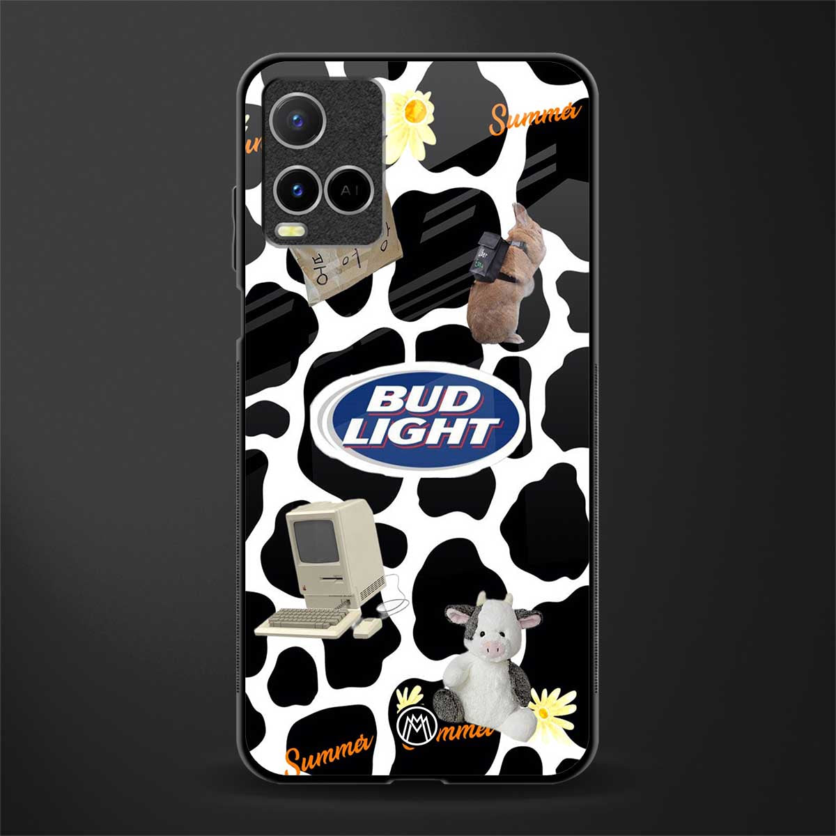 moo moo summer vibes glass case for vivo y21 image