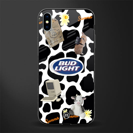 moo moo summer vibes glass case for iphone xs max image