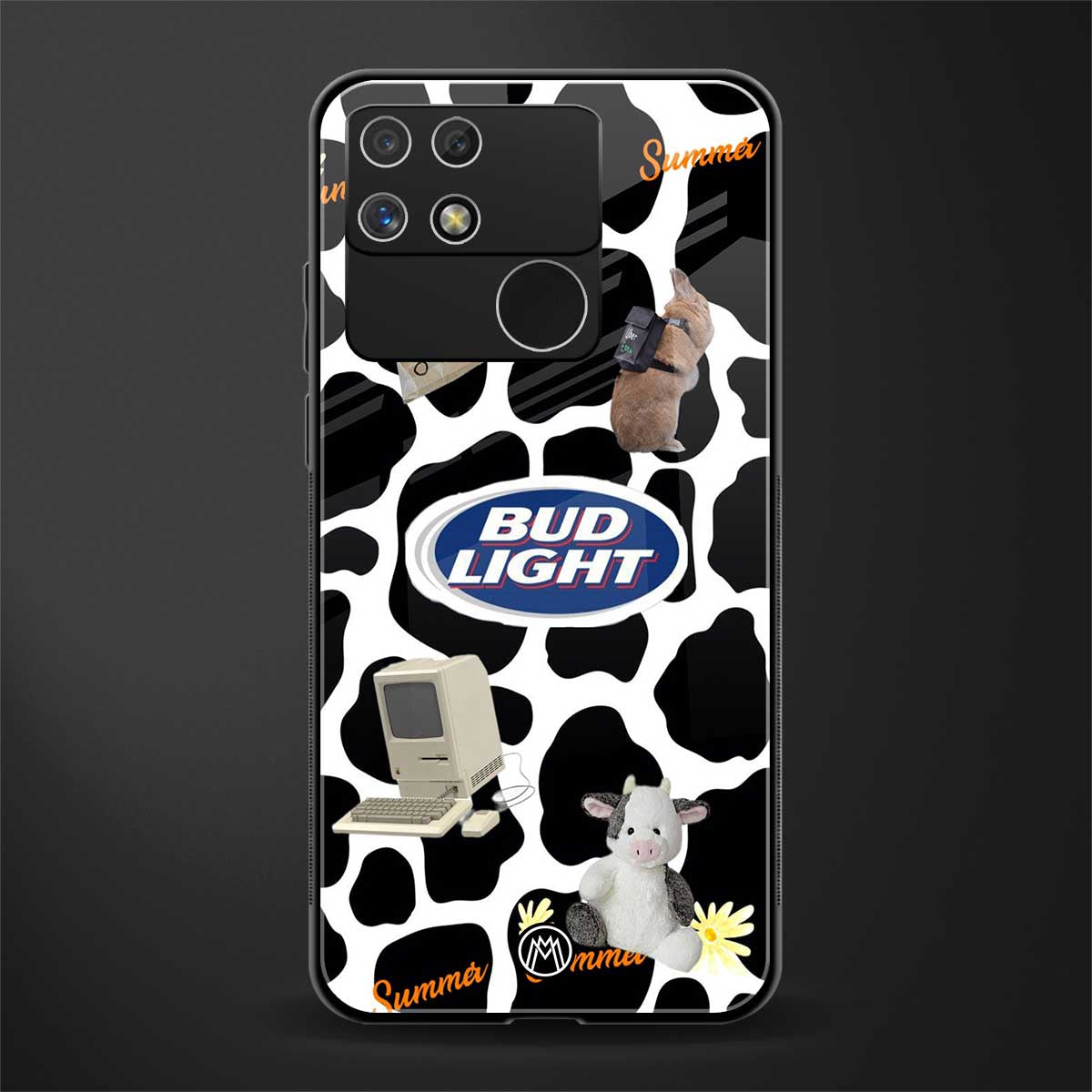 moo moo summer vibes back phone cover | glass case for realme narzo 50a