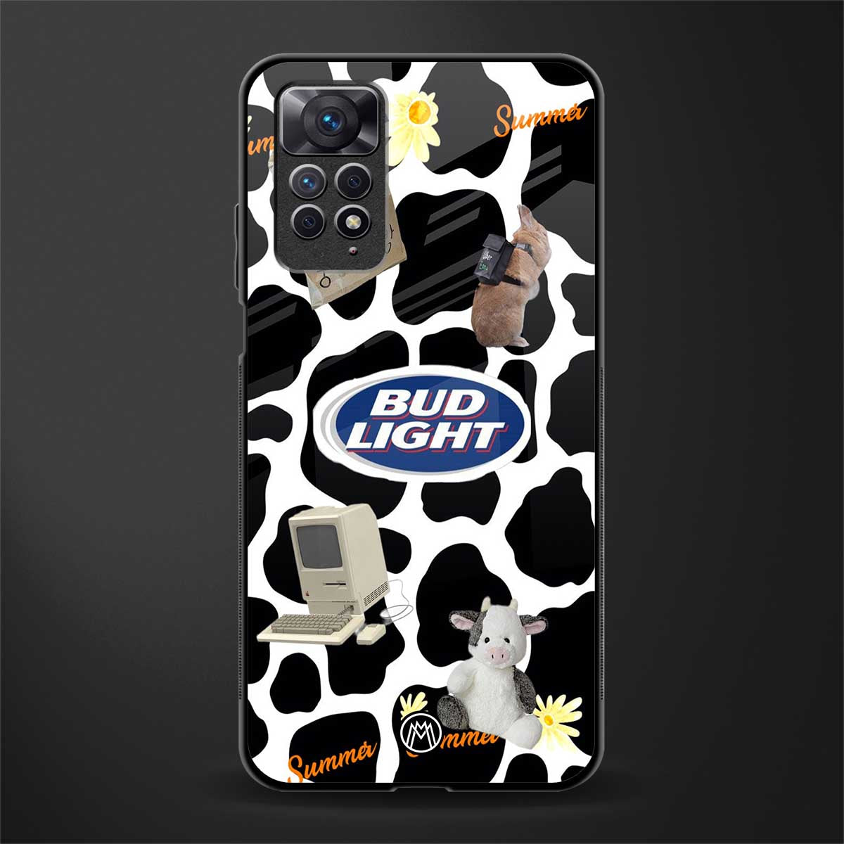 moo moo summer vibes back phone cover | glass case for redmi note 11 pro plus 4g/5g