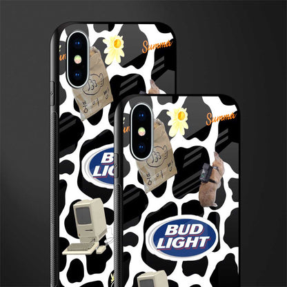 moo moo summer vibes glass case for iphone xs image-2