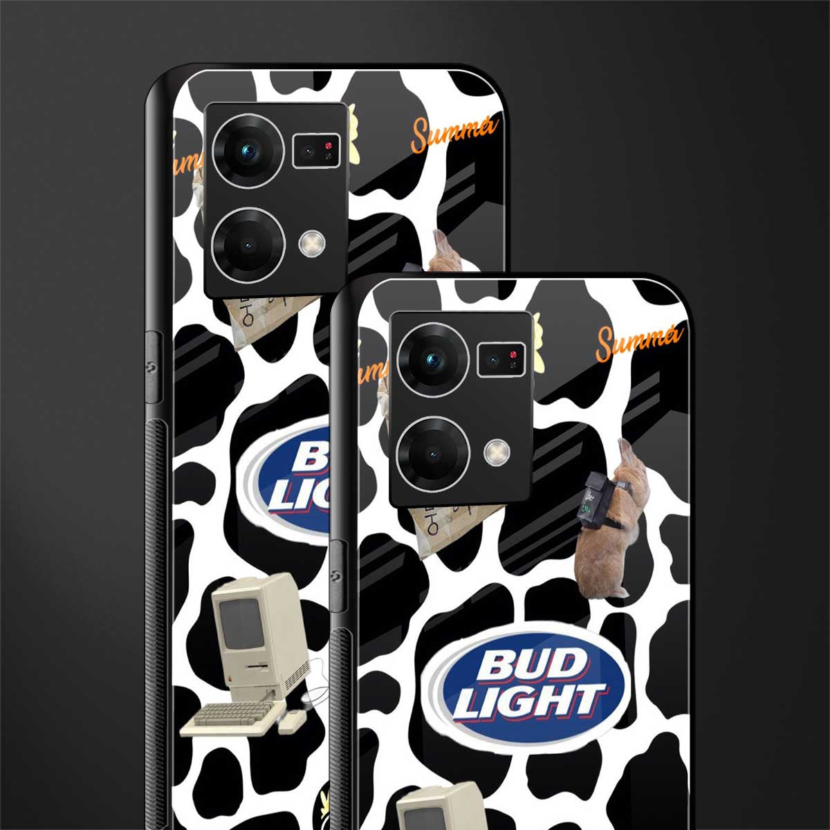 moo moo summer vibes back phone cover | glass case for oppo f21 pro 4g