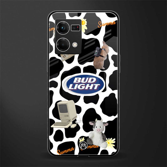 moo moo summer vibes back phone cover | glass case for oppo f21 pro 4g