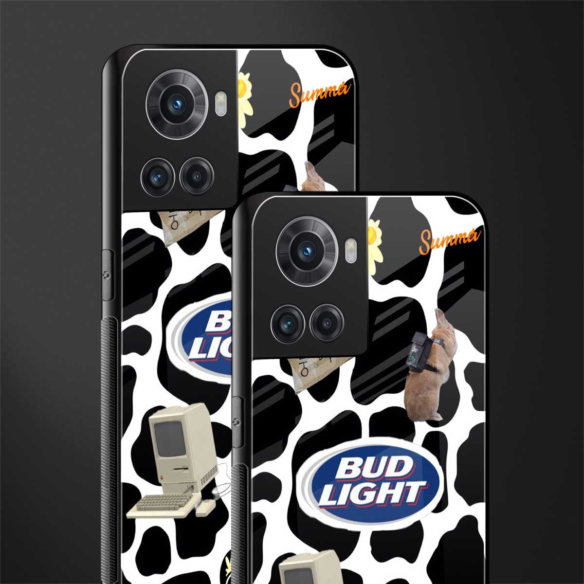 moo moo summer vibes back phone cover | glass case for oneplus 10r 5g