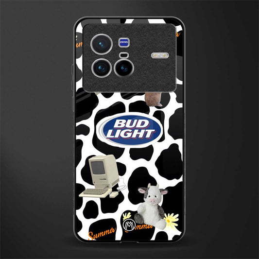 moo moo summer vibes glass case for vivo x80 image
