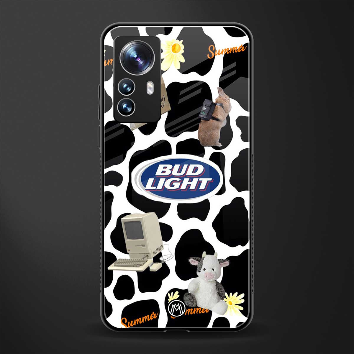 moo moo summer vibes back phone cover | glass case for xiaomi 12 pro