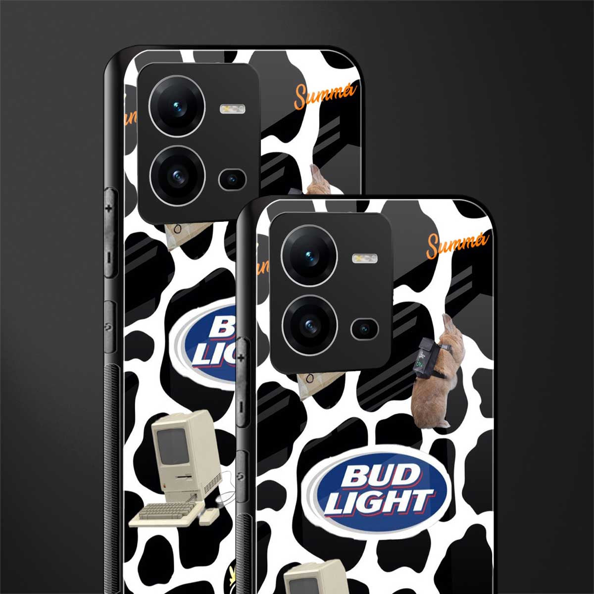 moo moo summer vibes back phone cover | glass case for vivo v25-5g