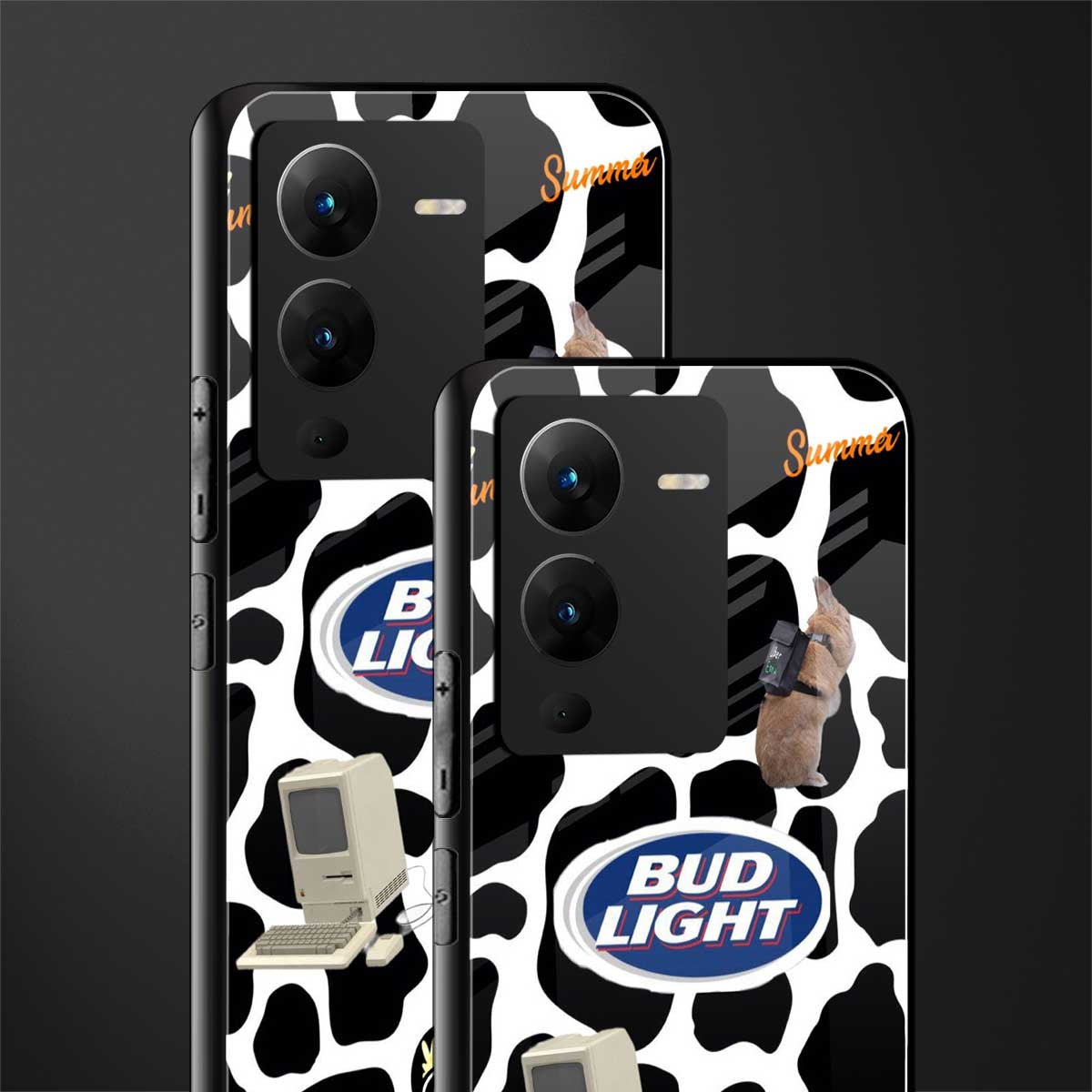 moo moo summer vibes back phone cover | glass case for vivo v25 pro 5g