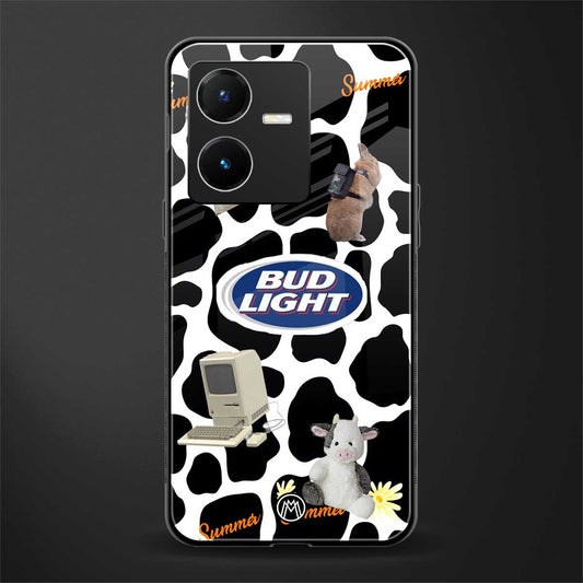 moo moo summer vibes back phone cover | glass case for vivo y22