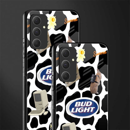moo moo summer vibes back phone cover | glass case for samsung galaxy a54 5g