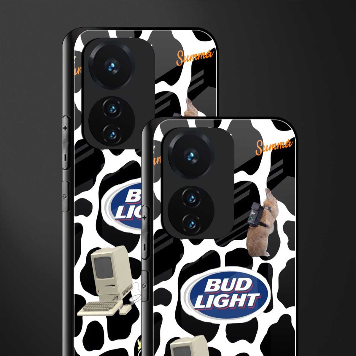 moo moo summer vibes back phone cover | glass case for vivo t1 44w 4g