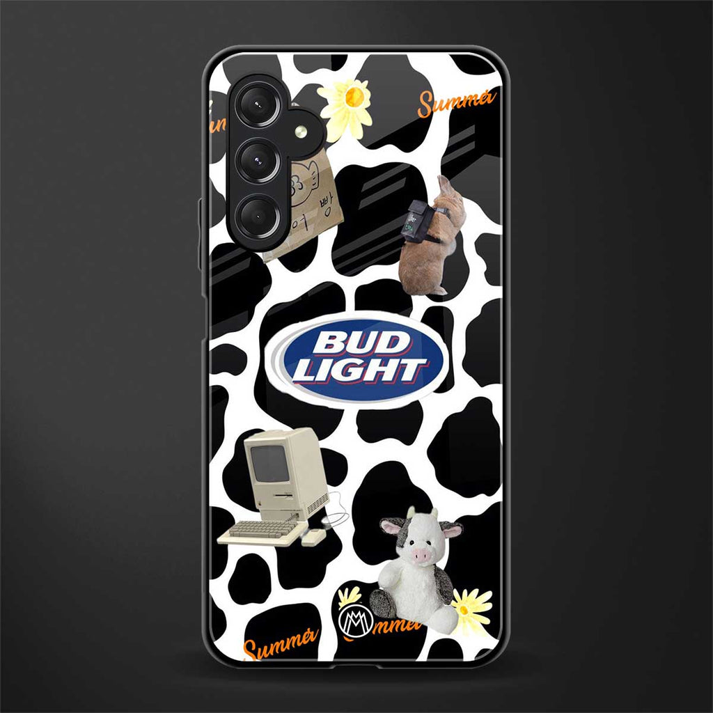 moo moo summer vibes back phone cover | glass case for samsun galaxy a24 4g