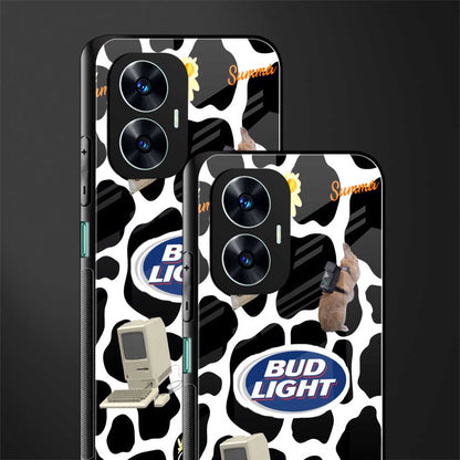 moo moo summer vibes back phone cover | glass case for realme c55