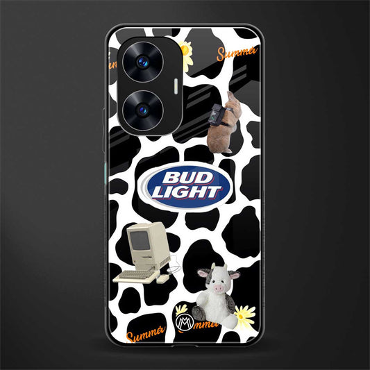 moo moo summer vibes back phone cover | glass case for realme c55