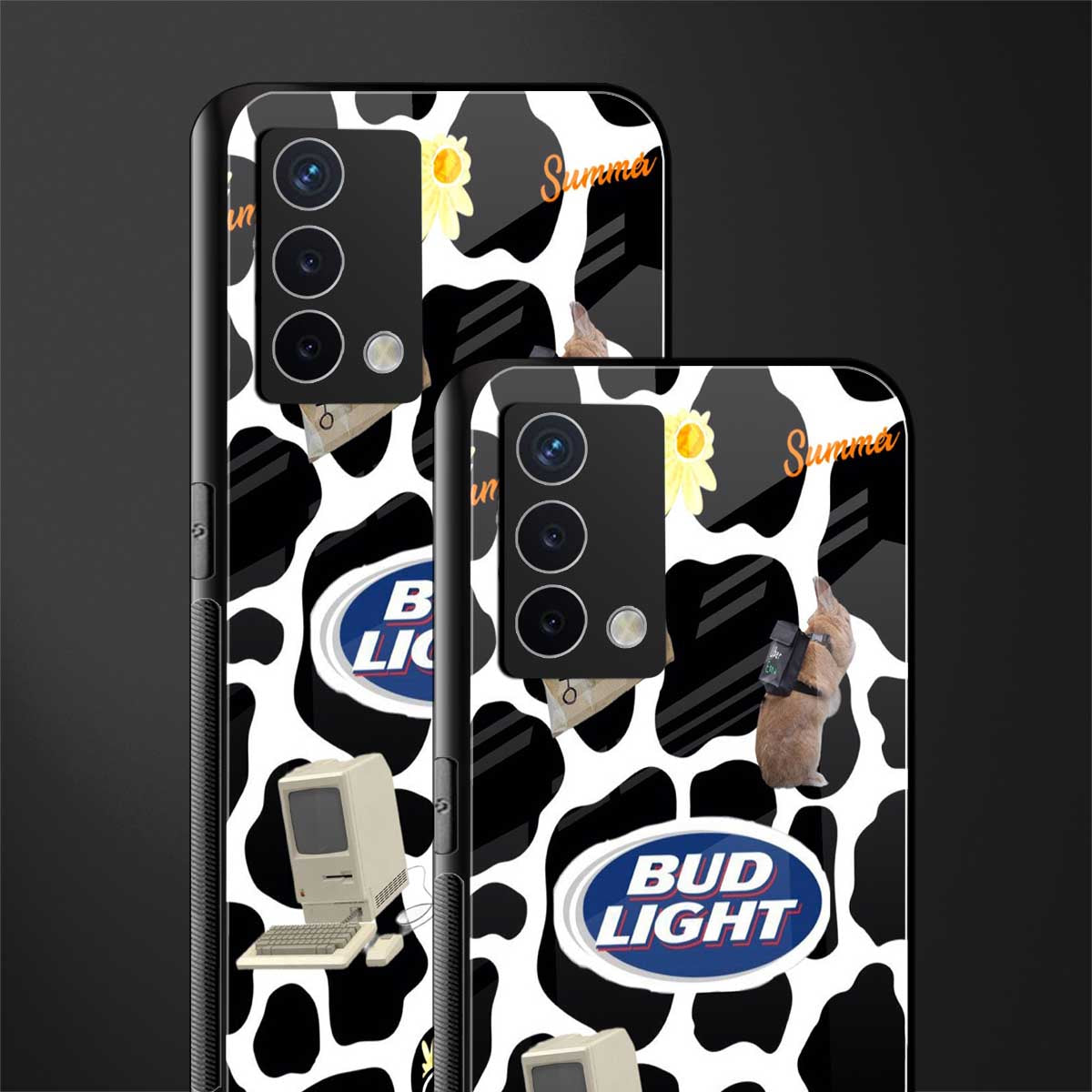 moo moo summer vibes back phone cover | glass case for oppo a74 4g