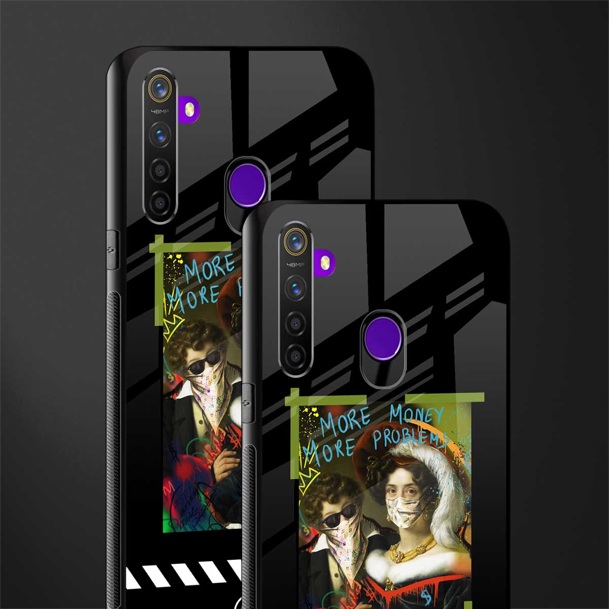 more money more problems glass case for realme 5 pro image-2