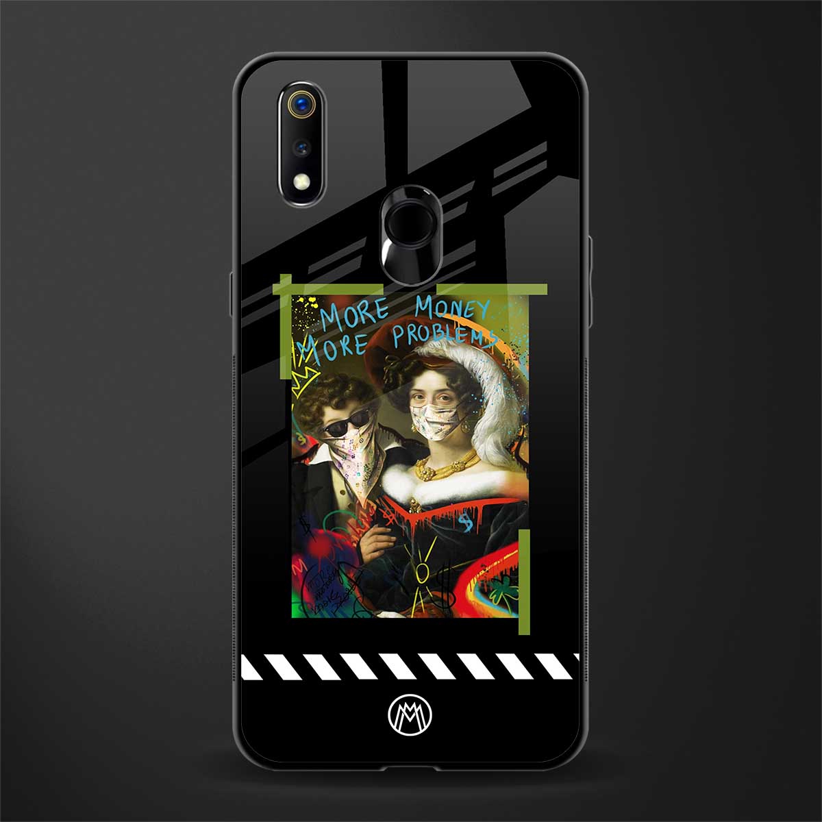 more money more problems glass case for realme 3 pro image