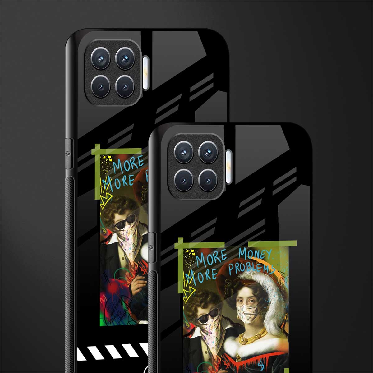 more money more problems glass case for oppo f17 pro image-2