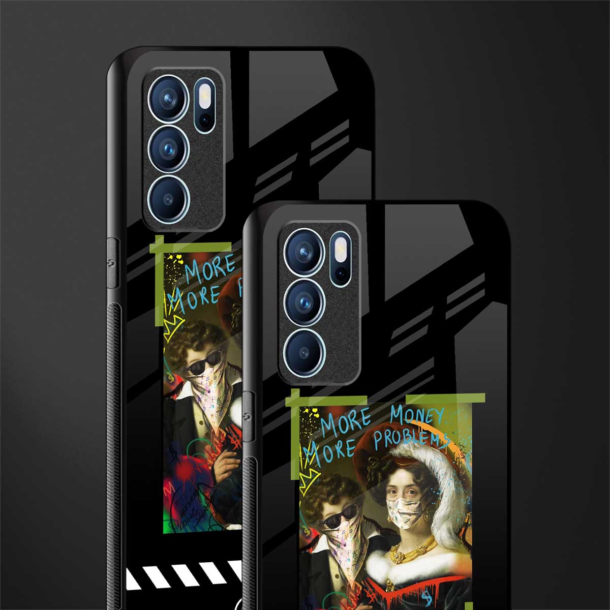 more money more problems glass case for oppo reno6 5g image-2