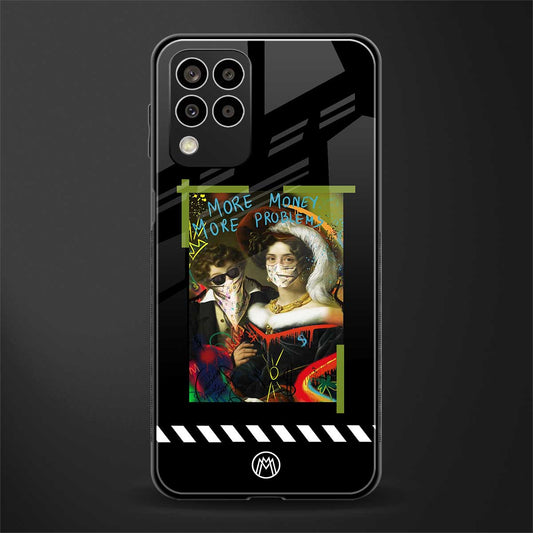 more money more problems back phone cover | glass case for samsung galaxy m33 5g