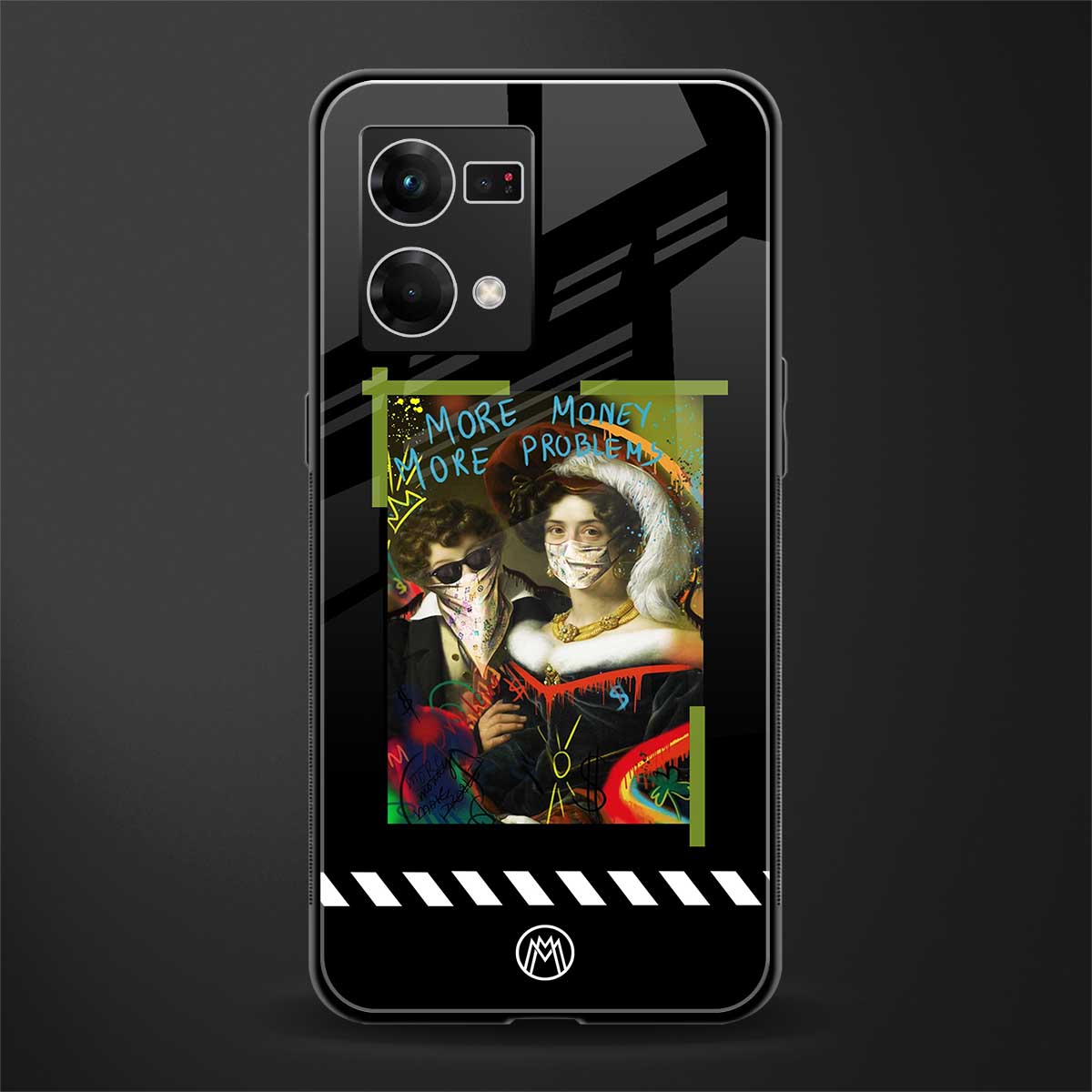 more money more problems back phone cover | glass case for oppo f21 pro 4g