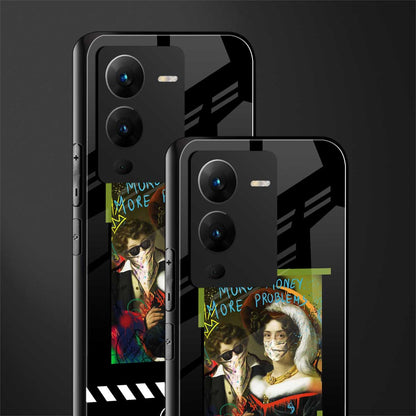 more money more problems back phone cover | glass case for vivo v25 pro 5g