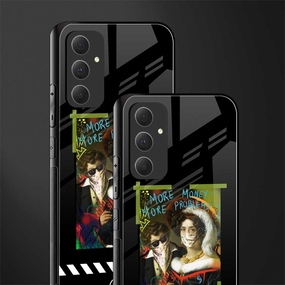 more money more problems back phone cover | glass case for samsung galaxy a54 5g