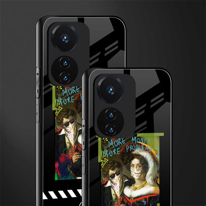 more money more problems back phone cover | glass case for vivo t1 44w 4g