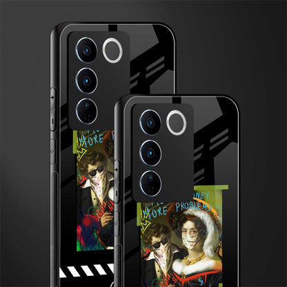 more money more problems back phone cover | glass case for vivo v27 pro 5g