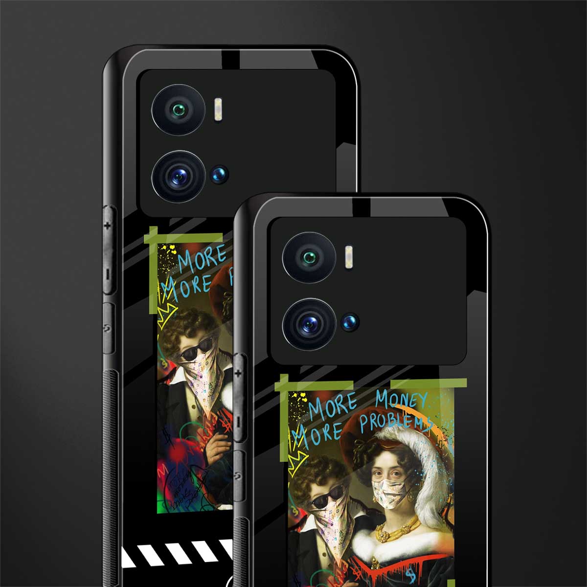 more money more problems back phone cover | glass case for iQOO 9 Pro