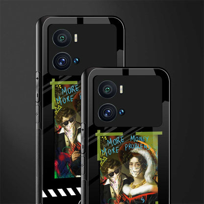 more money more problems back phone cover | glass case for iQOO 9 Pro