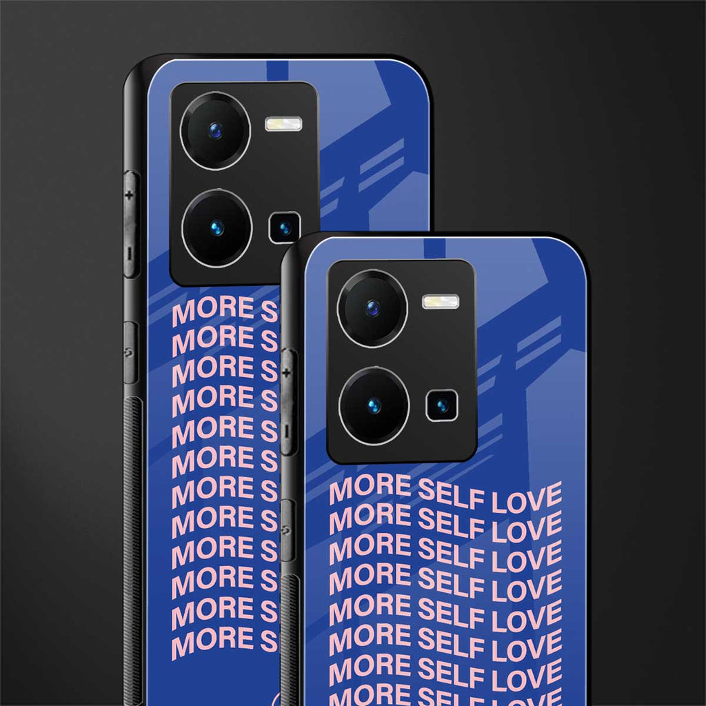 more self love back phone cover | glass case for vivo y35 4g
