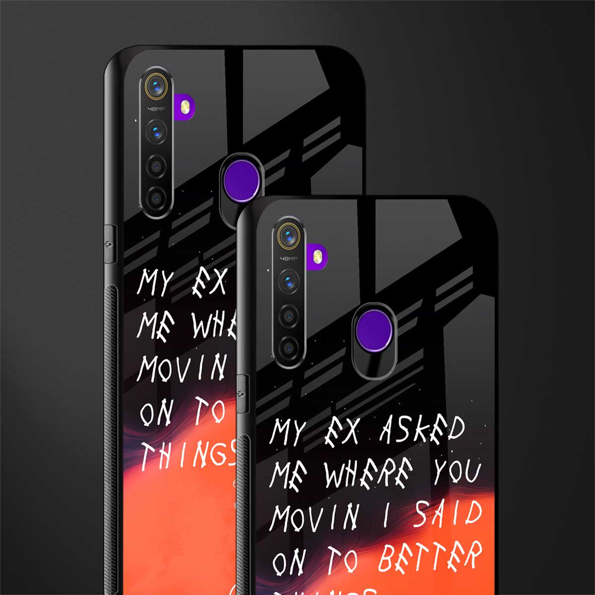 Moving On Glass Case for realme 5 pro image-2