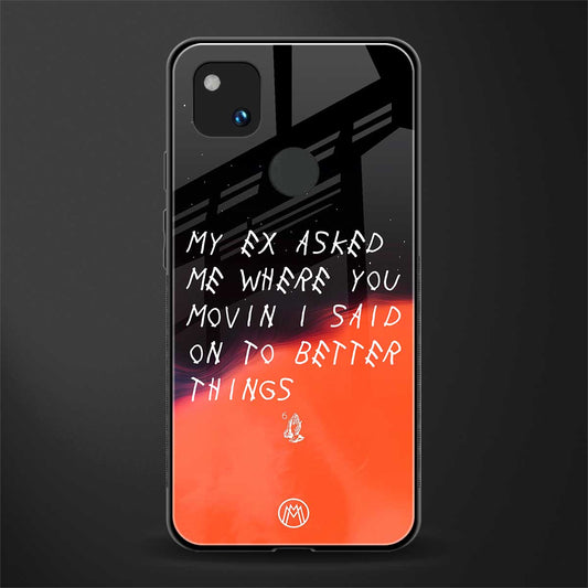 moving on back phone cover | glass case for google pixel 4a 4g