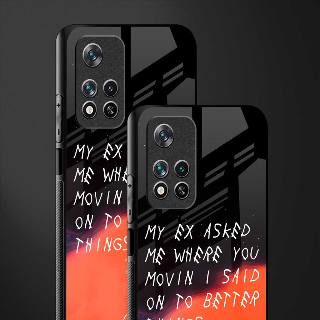 Moving On Glass Case for poco m4 pro 5g image-2