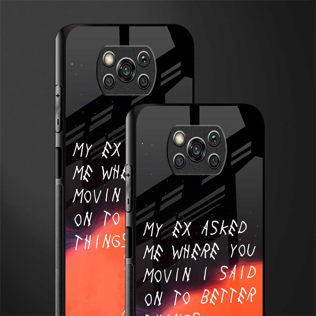 Moving On Glass Case for poco x3 pro image-2