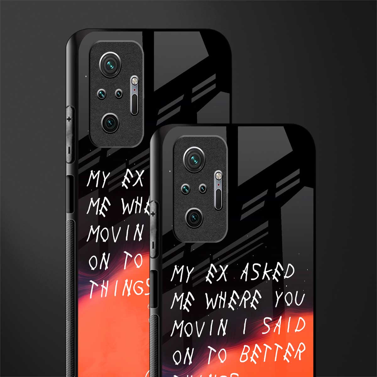 Moving On Glass Case for redmi note 10 pro max image-2