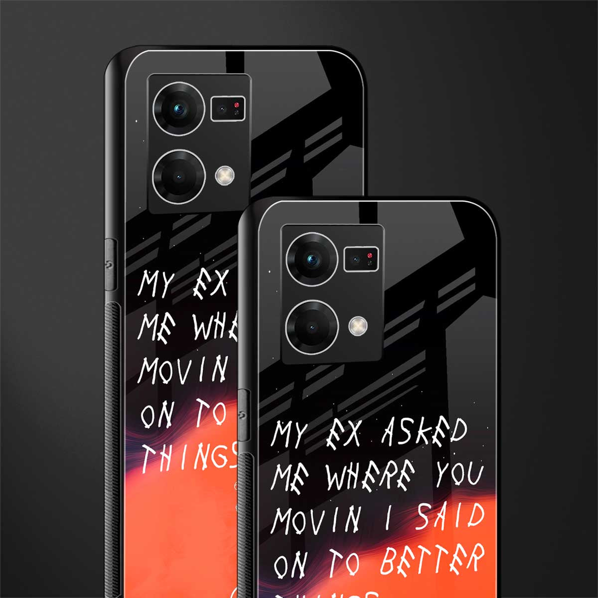 moving on back phone cover | glass case for oppo f21 pro 4g