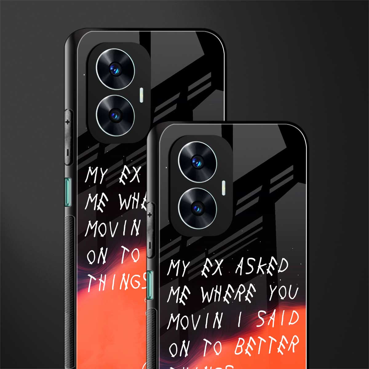 moving on back phone cover | glass case for realme c55