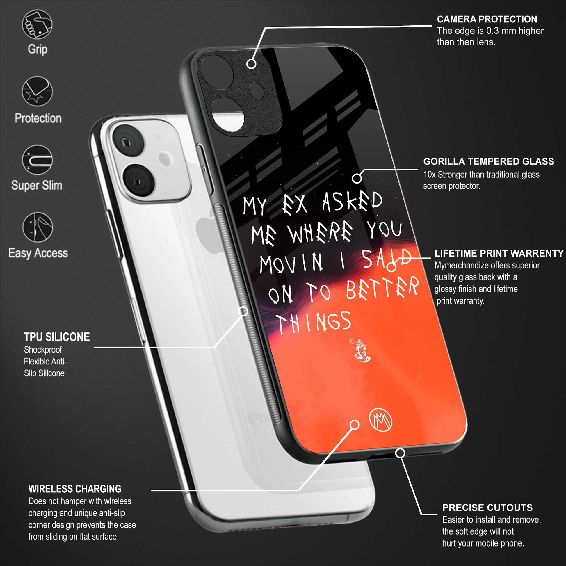 moving on back phone cover | glass case for samsung galaxy a14 5g