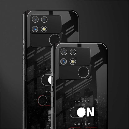 music on world off music back phone cover | glass case for realme narzo 50a