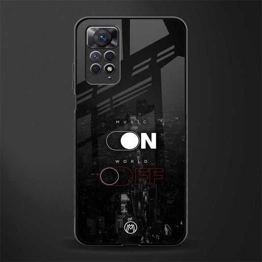 music on world off music back phone cover | glass case for redmi note 11 pro plus 4g/5g