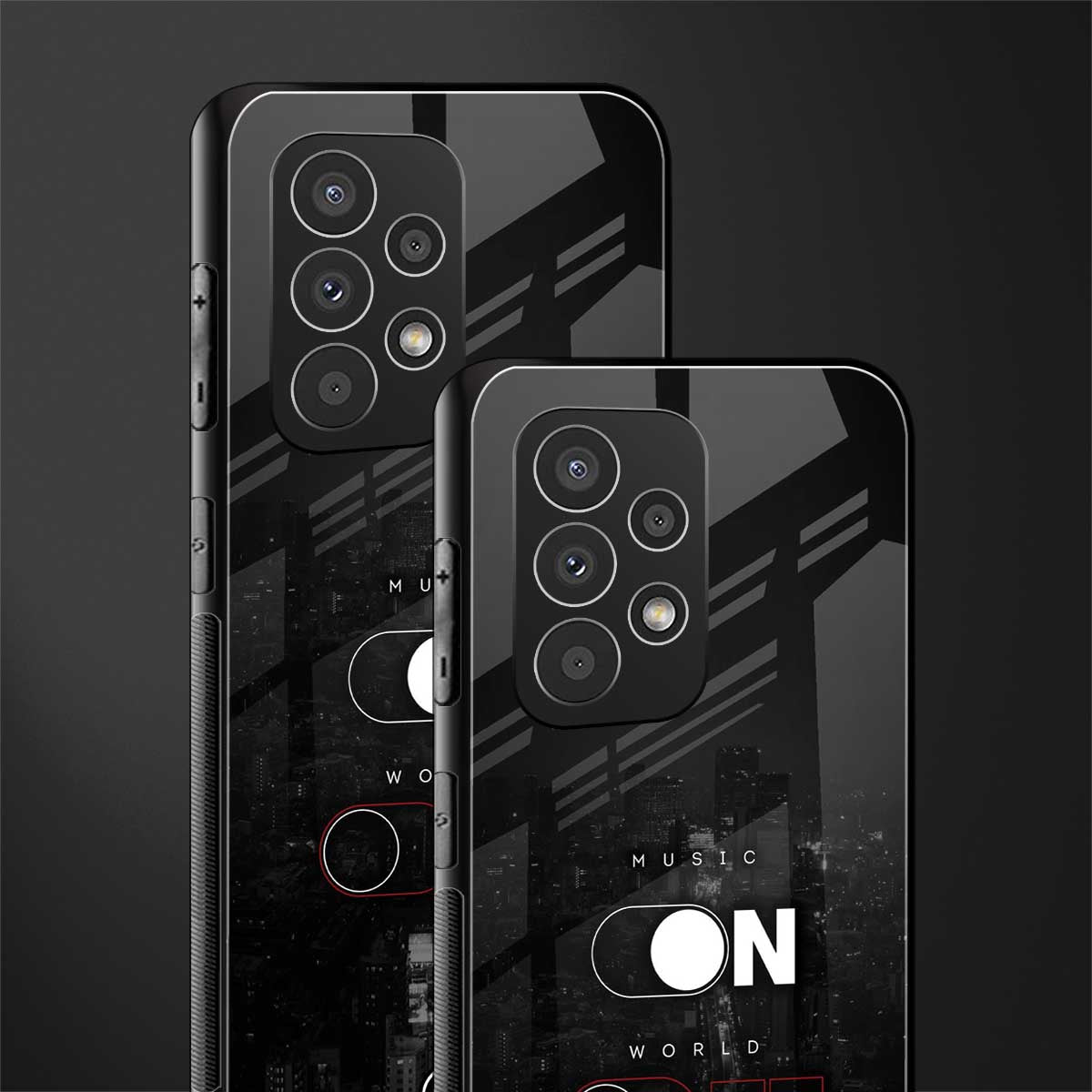 music on world off music back phone cover | glass case for samsung galaxy a73 5g