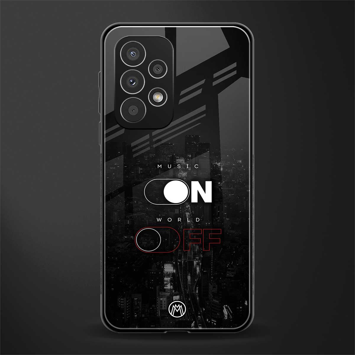 music on world off music back phone cover | glass case for samsung galaxy a73 5g