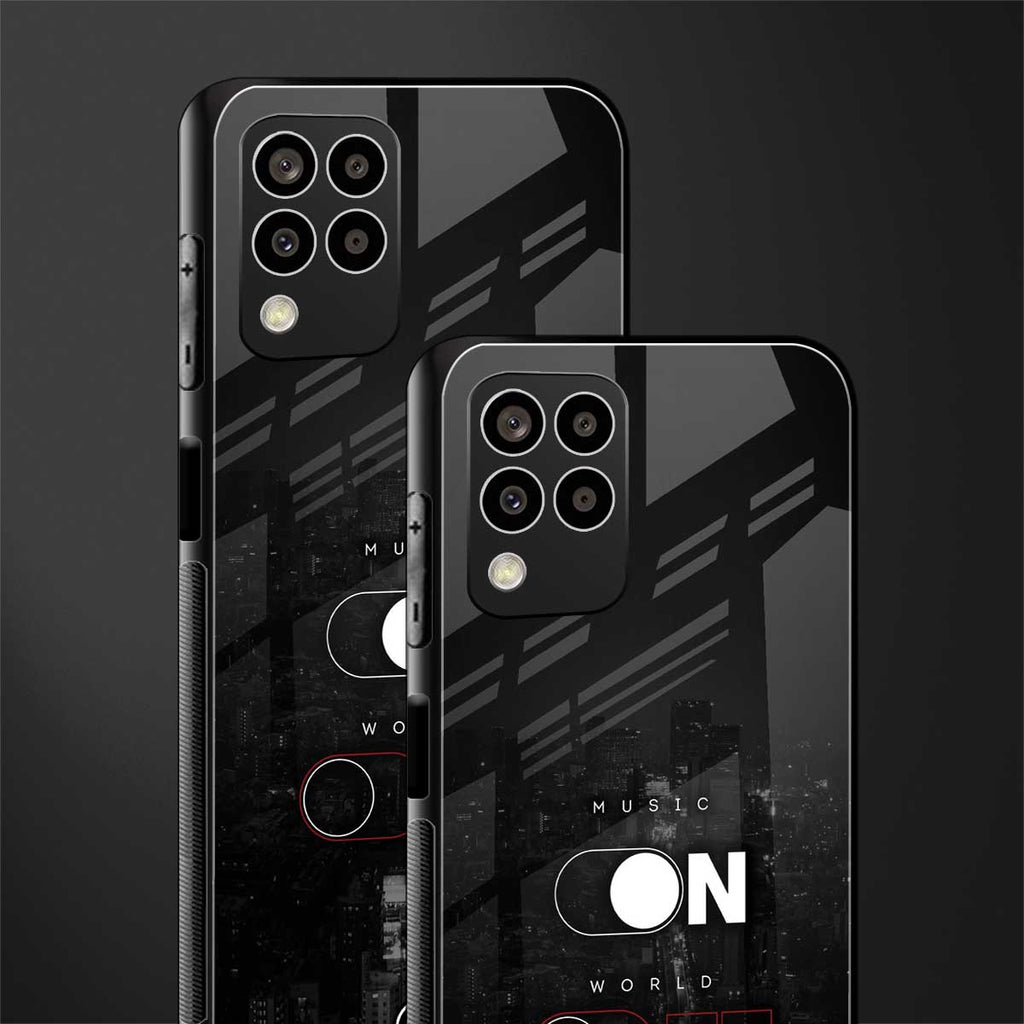 music on world off music back phone cover | glass case for samsung galaxy m33 5g
